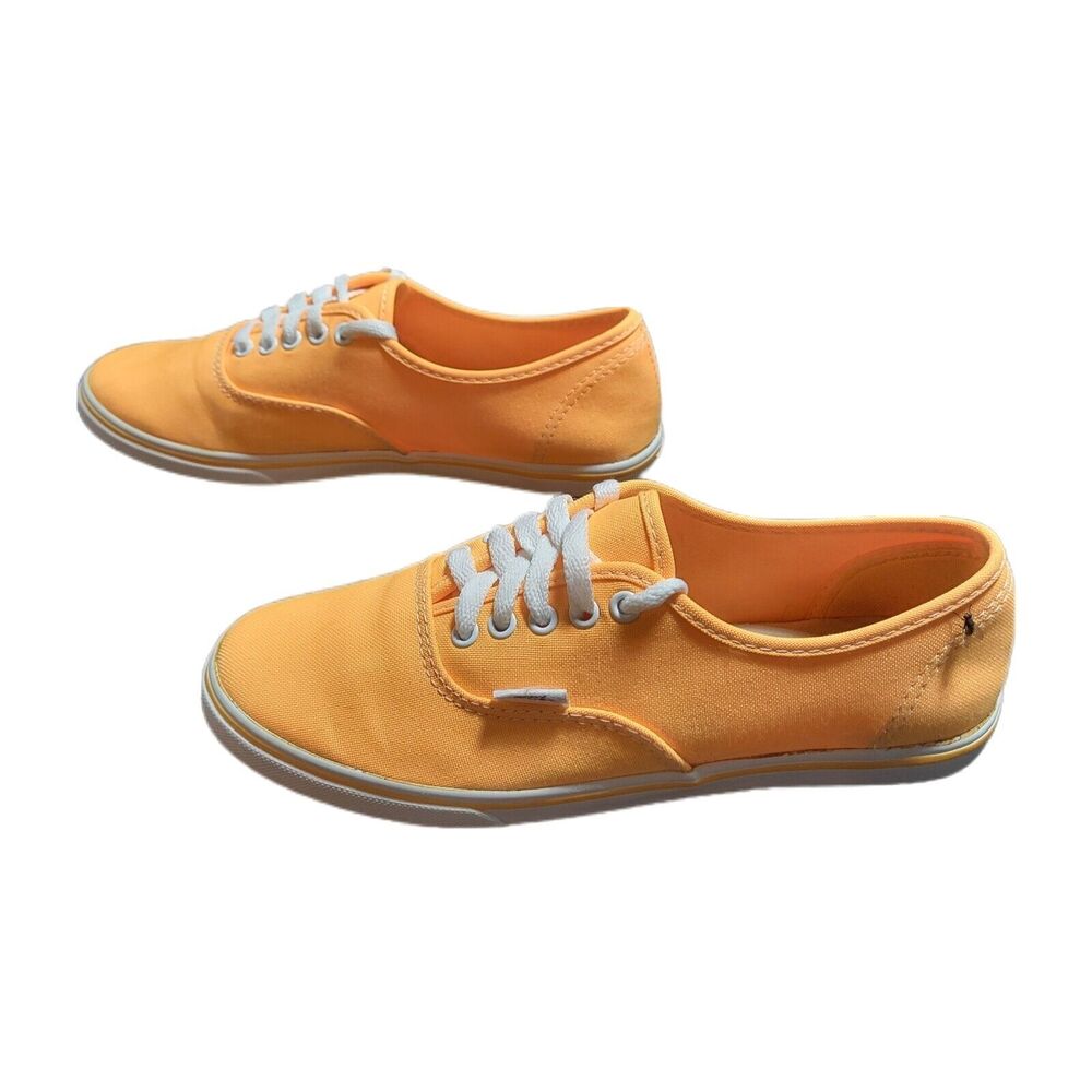 Vans Orange White Lace‎ Up Canvas Skateboard Shoes Men's US 5.5